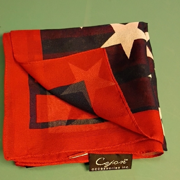 Cejon Floral and Star Patterned Scarves - Red, Blue, Yellow - Picture 9 of 11